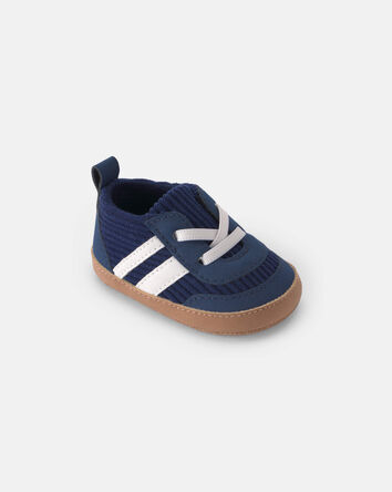 Baby Boy Striped Sneakers - Navy Blue, 