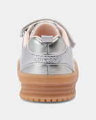 Toddler Girl Athletic Sneakers - Silver/Brown, image 3 of 6 slides