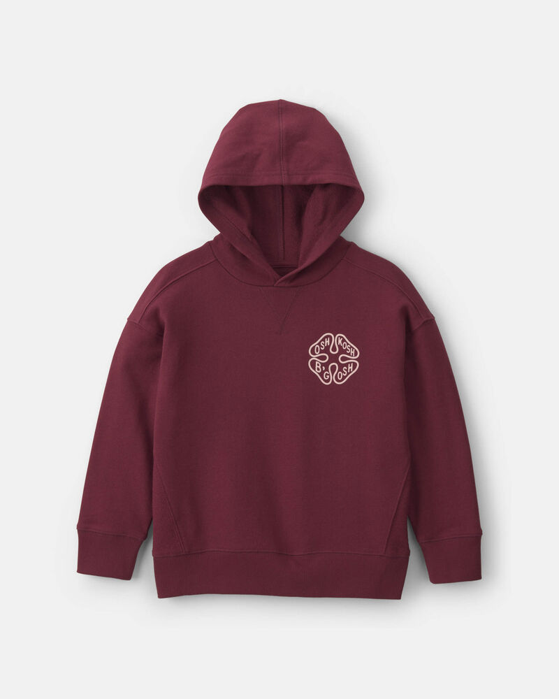 Boys Logo Patch Hoodie - Burgundy, image 1 of 7 slides