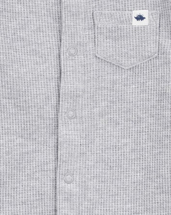 Baby Thermal Short-Sleeve Romper - Gray, 