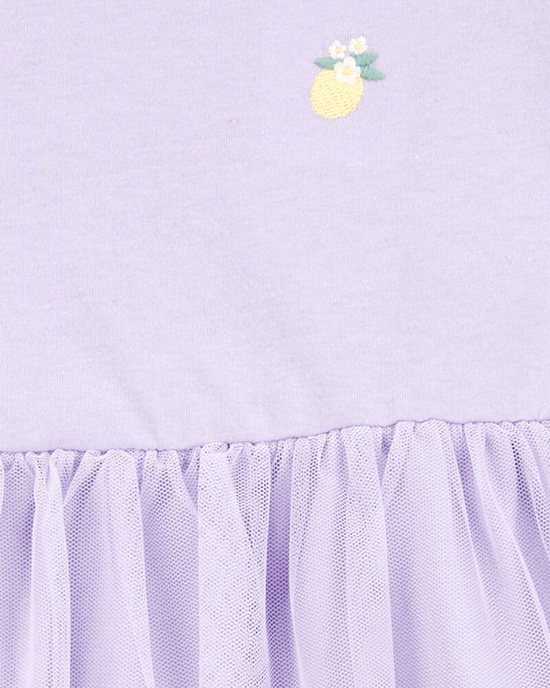 Kid 2-Piece Lemon Tulle Top & Legging Set - Purple, image 2 of 3 slides