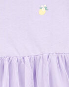 Kid 2-Piece Lemon Tulle Top & Legging Set - Purple, image 2 of 3 slides
