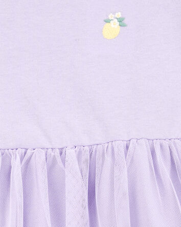 Kid 2-Piece Lemon Tulle Top & Legging Set - Purple, 
