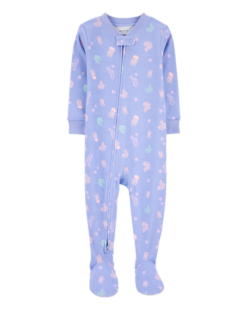Bébé Pyjama 1 pièce à pieds en coton ajusté à méduse, 