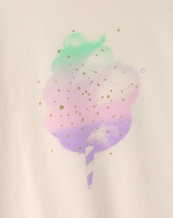 Girls Cotton-Candy Graphic Tee - Cream, 