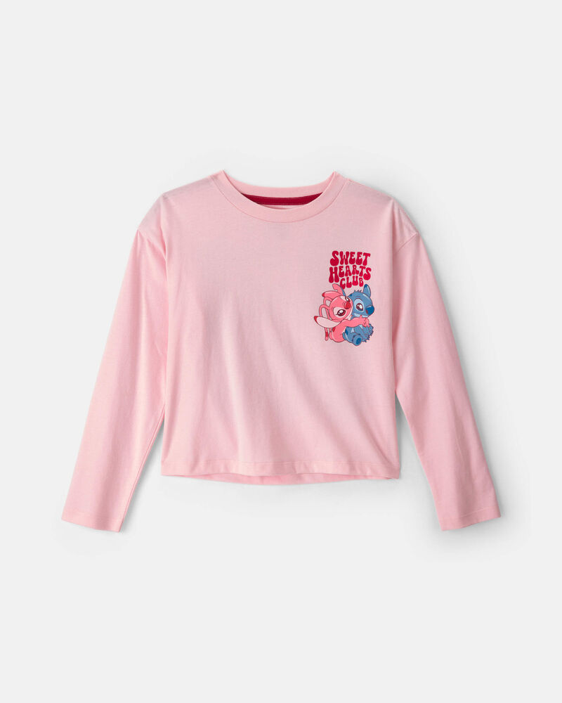 Filles - Haut &laquo;Sweet Hearts Club&raquo; Disney&copy; Lilo & Stitch de la Saint-Valentin &ndash; Rose, image 1 sur 4 diapositives