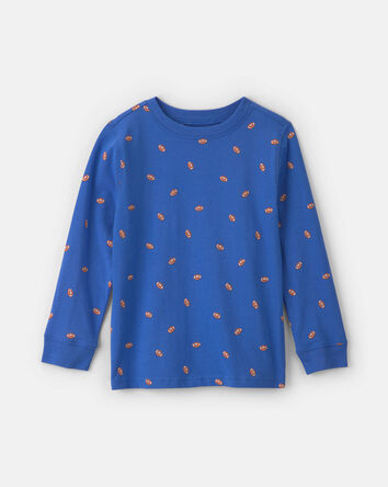 Gar&ccedil;ons - T-shirt manches longues &agrave; motif football &ndash; Bleu, 