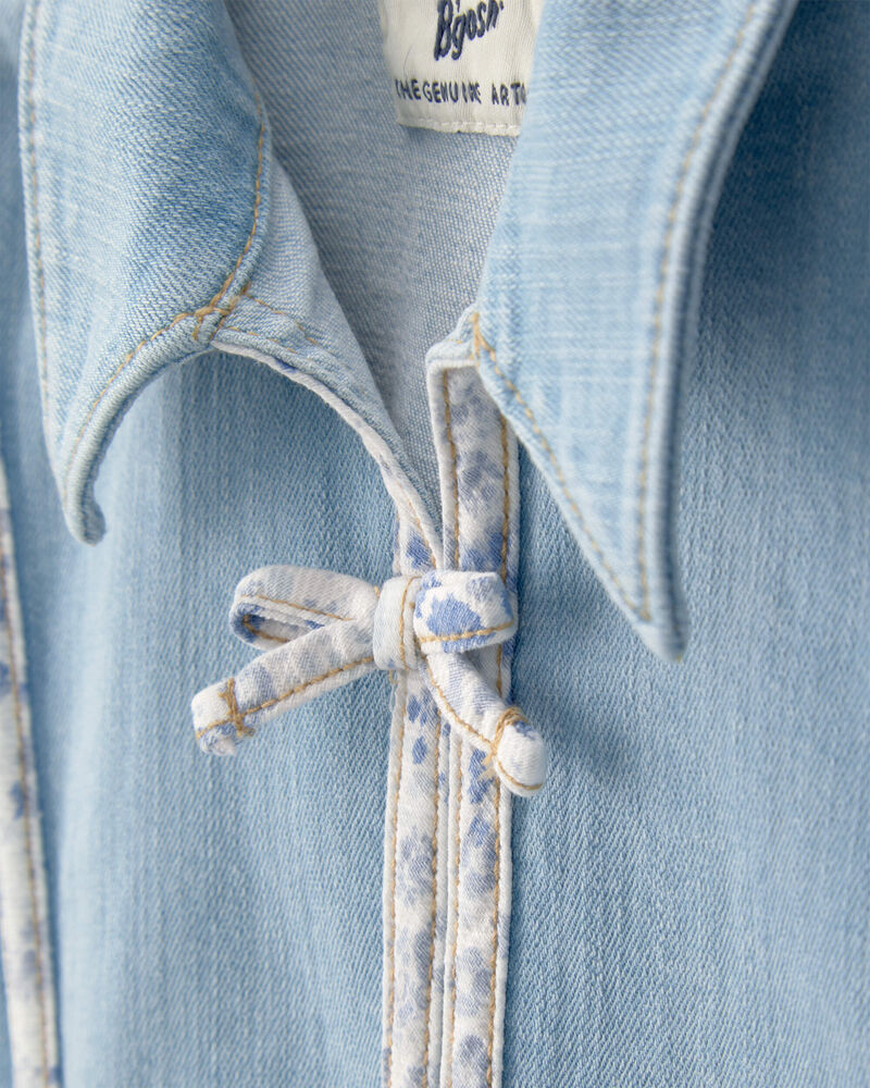 Toddler Girl Patchwork Denim Jacket - Light Wash, image 2 of 4 slides
