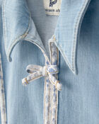 Toddler Girl Patchwork Denim Jacket - Light Wash, image 2 of 4 slides