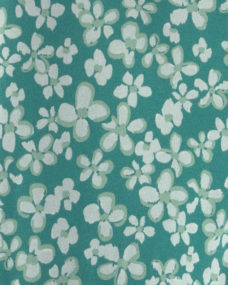 Filles - Legging extensible en coton &agrave; jambe &eacute;vas&eacute;e et motif floral &ndash; Vert, image 3 sur 3 diapositives