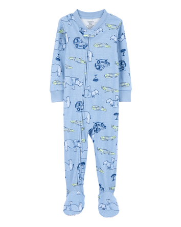 Toddler 1-Piece Safari Cotton Footie Pyjamas, 