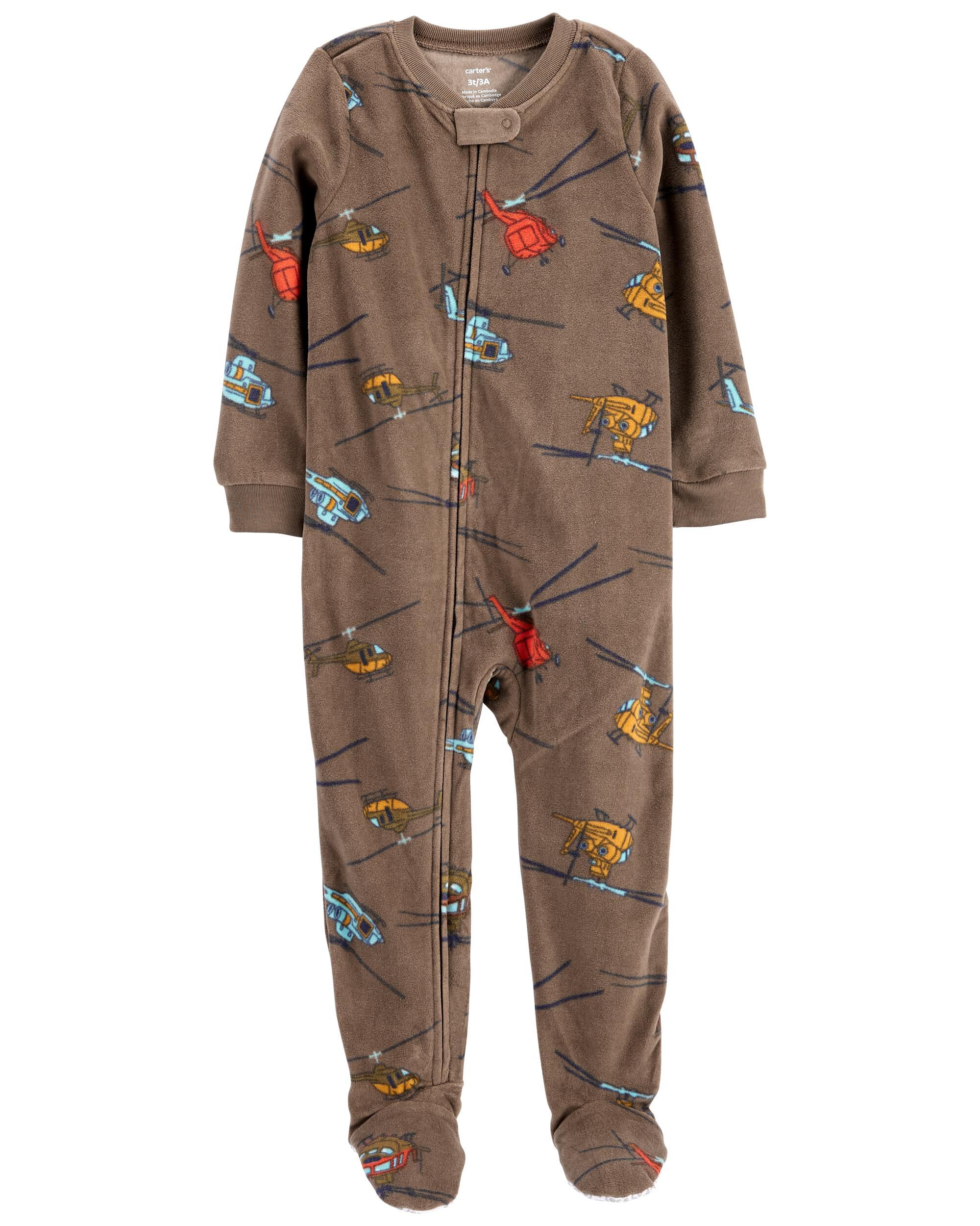 2 Pack Zip Up Fleece Pyjamas
