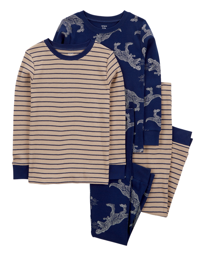 Carter s Kids Boys Striped Dinosaur Pyjamas