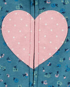 Toddler 1-Piece Heart 100% Snug Fit Cotton Footie Pyjamas, image 2 of 4 slides
