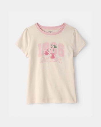 Girls Cherry Graphic Tee - Cream, 