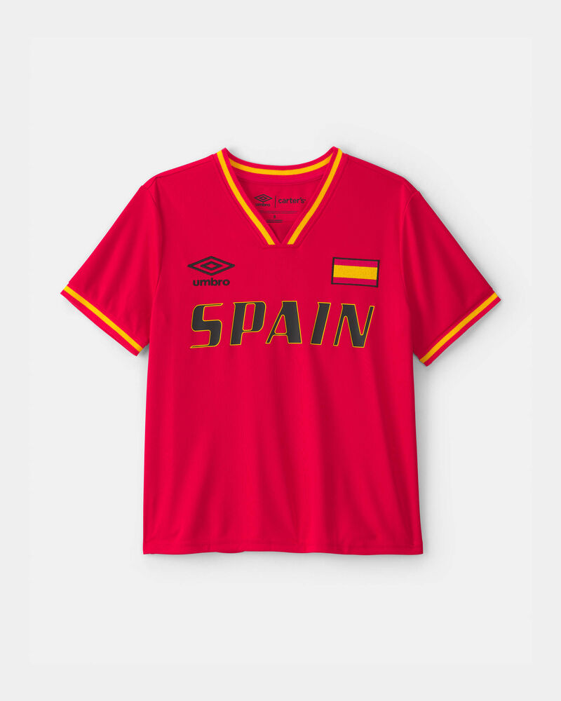 Ensemble 2 pi&egrave;ces chandail de soccer et short Umbro de l&rsquo;Espagne pour jeune - Rouge/Jaune/Noir, image 2 sur 10 diapositives