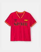 Ensemble 2 pi&egrave;ces chandail de soccer et short Umbro de l&rsquo;Espagne pour jeune - Rouge/Jaune/Noir, image 2 sur 10 diapositives