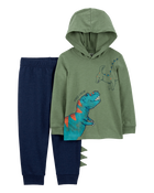 2-Piece Dinosaur Hooded Tee & Jogger Set, image 1 of 3 slides