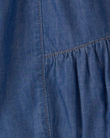 Girls Chambray Skirt - Dark Wash, 