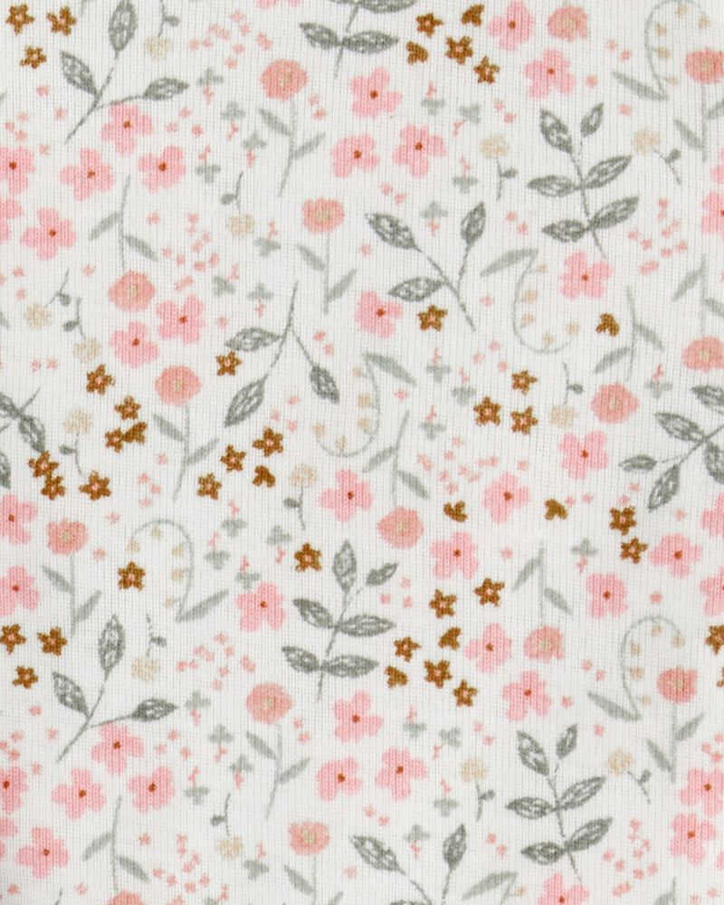 Baby Girl 3-Piece Floral Sweatshirt Outfit Set - Green, image 4 of 5 slides