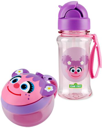 Sesame Street Snack Cup & Straw Bottle Set - Abby Cadabby, 