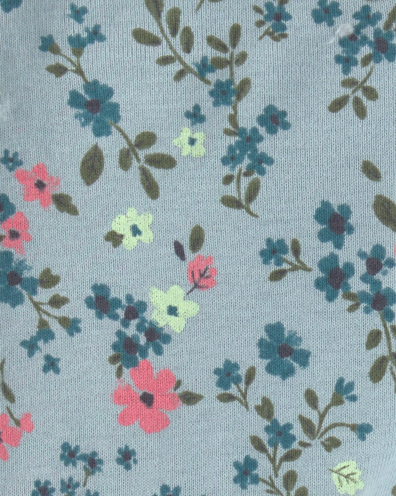 Baby Girl 3-Piece Floral Teddy Fleece Layering Set - Blue/Cream, image 4 of 5 slides