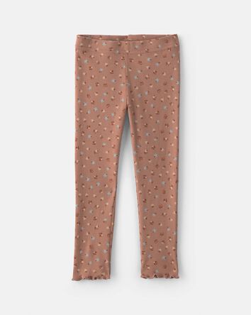 Toddler Girl 2-Piece Floral Fleece Sweatshirt & Pant Set - Brown, 