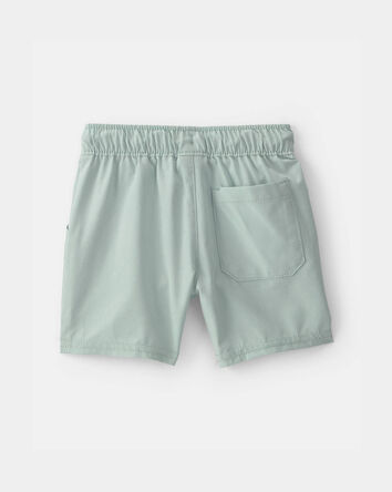 Baby Boy Poplin Drawstring Utility Shorts - Green, 