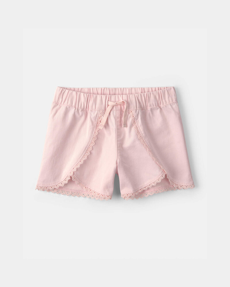 Filles - Short &agrave; ourlet dentel&eacute; - Rose, image 1 sur 3 diapositives