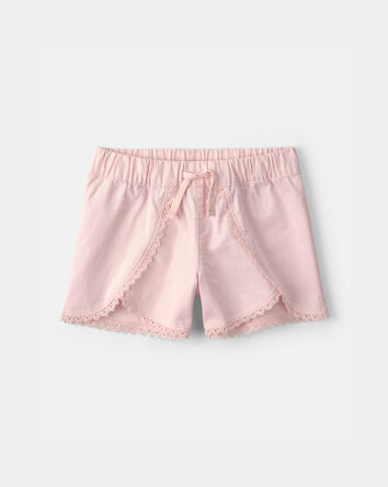 Girls Eyelet Shorts - Pink, 