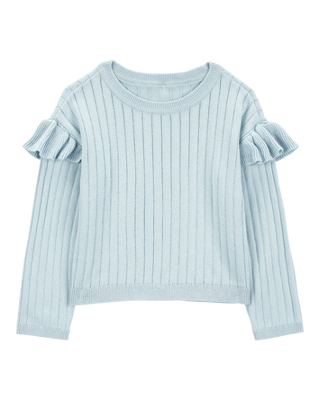 Toddler Ribbed Long-Sleeve Sweater - Blue, 