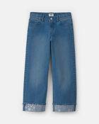 Girls Shine Denim Wide-Leg Jeans - Light Wash, image 1 of 4 slides