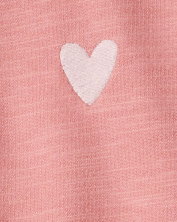 Toddler Girl Heart Cotton Long-Sleeve Cardigan Sweater - Pink, 