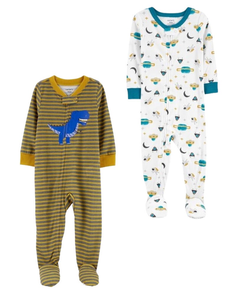 Bundle 2 Pack 100 Snug Fit Cotton Loose Fit Footie PJs Carter s