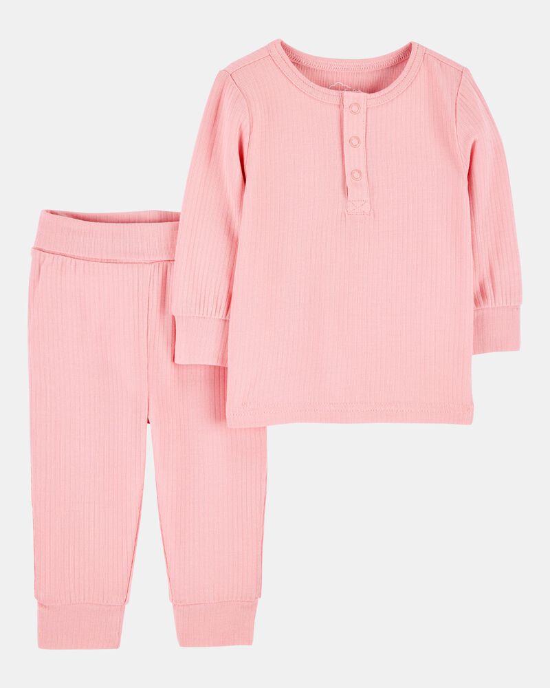 B&eacute;b&eacute; fille - Ensemble 2 pi&egrave;ces PurelySoft - Rose, image 1 sur 3 diapositives
