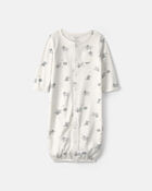 Baby Elephant 100% Cotton Converter Gown - Ivory, image 1 of 4 slides