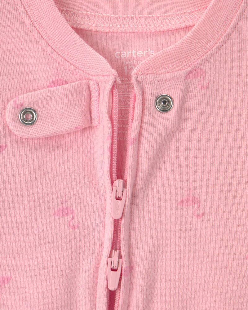 B&eacute;b&eacute; fille - Pyjama 1 pi&egrave;ce ajust&eacute; en 100 % coton, flamant - Rose, image 2 sur 4 diapositives