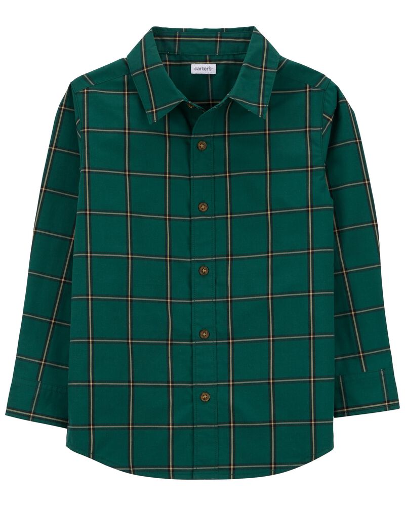 Plaid Button-Front Shirt, image 1 of 4 slides