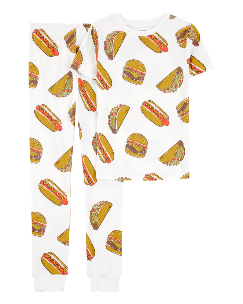 Boys 2-Piece Food Print 100% Snug Fit Cotton Pyjamas, image 1 of 3 slides