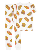 Boys 2-Piece Food Print 100% Snug Fit Cotton Pyjamas, image 1 of 3 slides