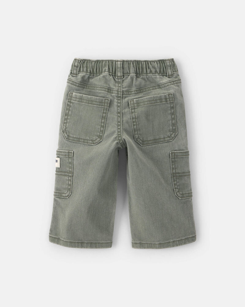 Baby Boy Splatter Paint Wide-Leg Carpenter Pants - Green, image 2 of 5 slides