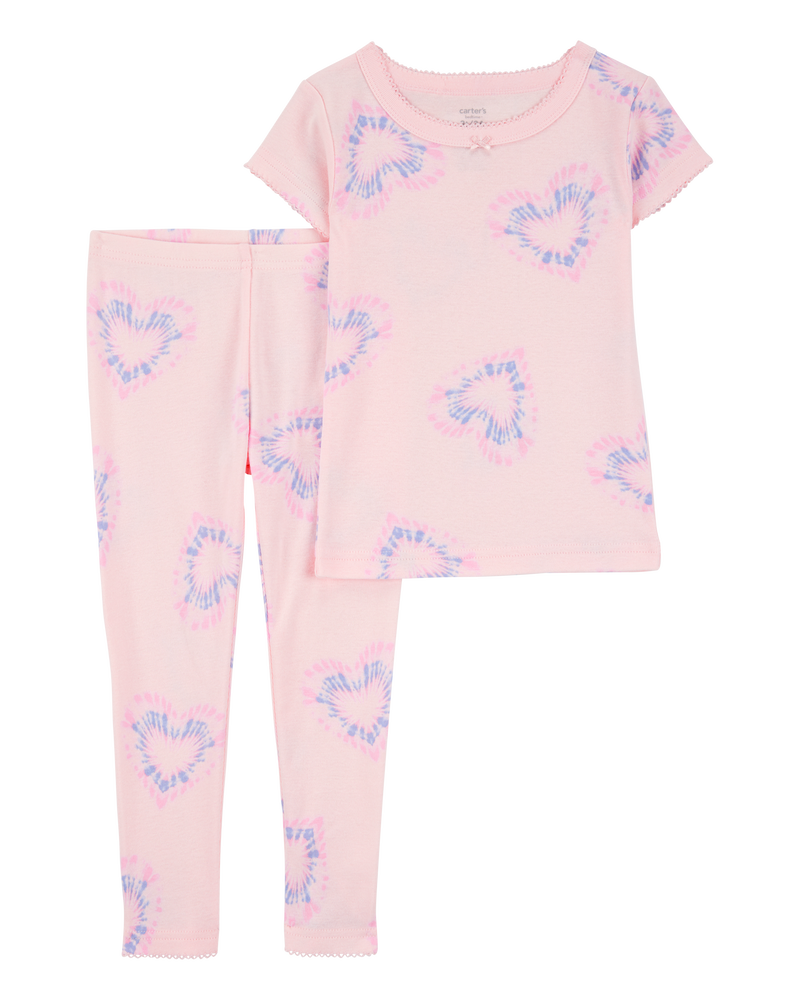 Toddler Girl 2-Piece Tie-Dye Hearts 100% Snug Fit Cotton Pyjamas, image 1 of 3 slides