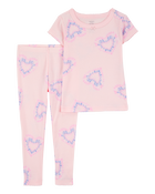 Toddler Girl 2-Piece Tie-Dye Hearts 100% Snug Fit Cotton Pyjamas, image 1 of 3 slides