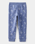 Toddler Girl Heart Print French Terry Drawstring Joggers - Blue, image 2 of 4 slides