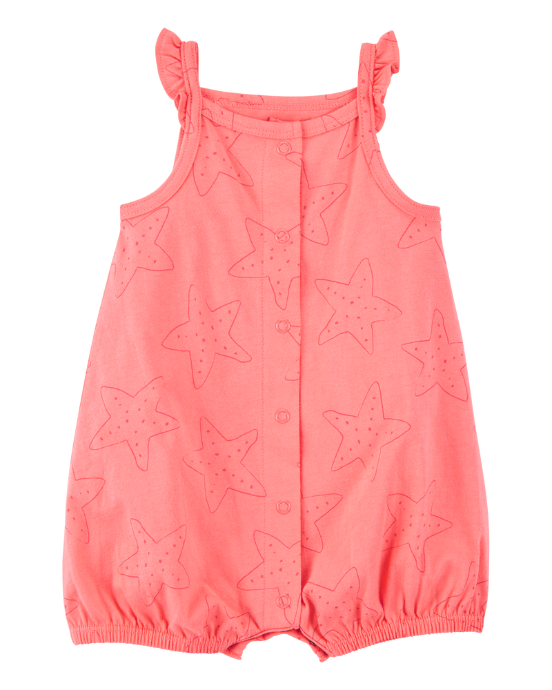 Baby Starfish Snap-Up Cotton Romper, image 1 of 3 slides