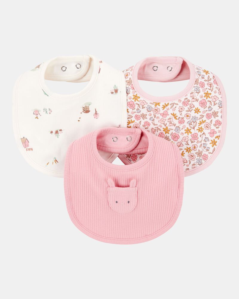 Baby 3-Pack Floral Bibs, image 1 of 4 slides