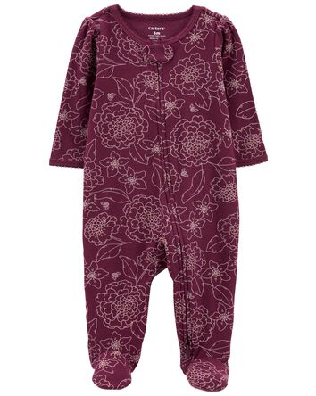 1-Piece Floral Sleeper Pyjamas, 
