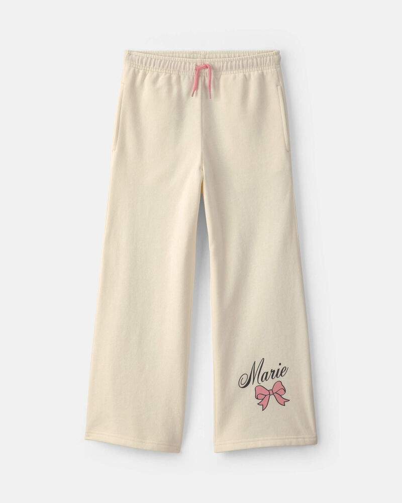Girls Disney&copy; Marie Fleece Wide-Leg Pants - Cream, image 1 of 3 slides