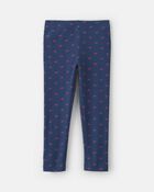 Toute-petite fille &ndash; Legging extensible en coton &agrave; motif n&oelig;ud &ndash; Bleu marine, image 2 sur 3 diapositives
