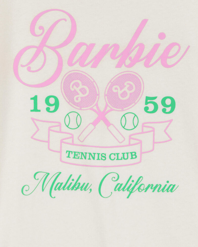 Kid Barbie™ 'Tennis Club' Short-Sleeve Graphic Tee - Ivory, image 2 of 2 slides